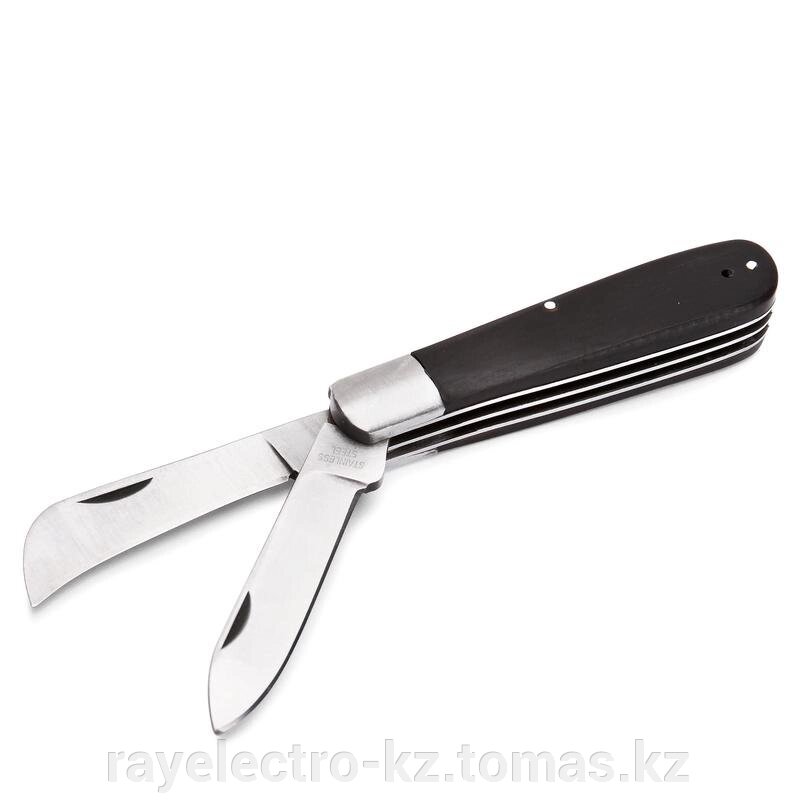Нож монтерский малый складной с двумя лезвиями КВТ НМ-07 от компании RayElectro-KZ, ТОО - фото 1