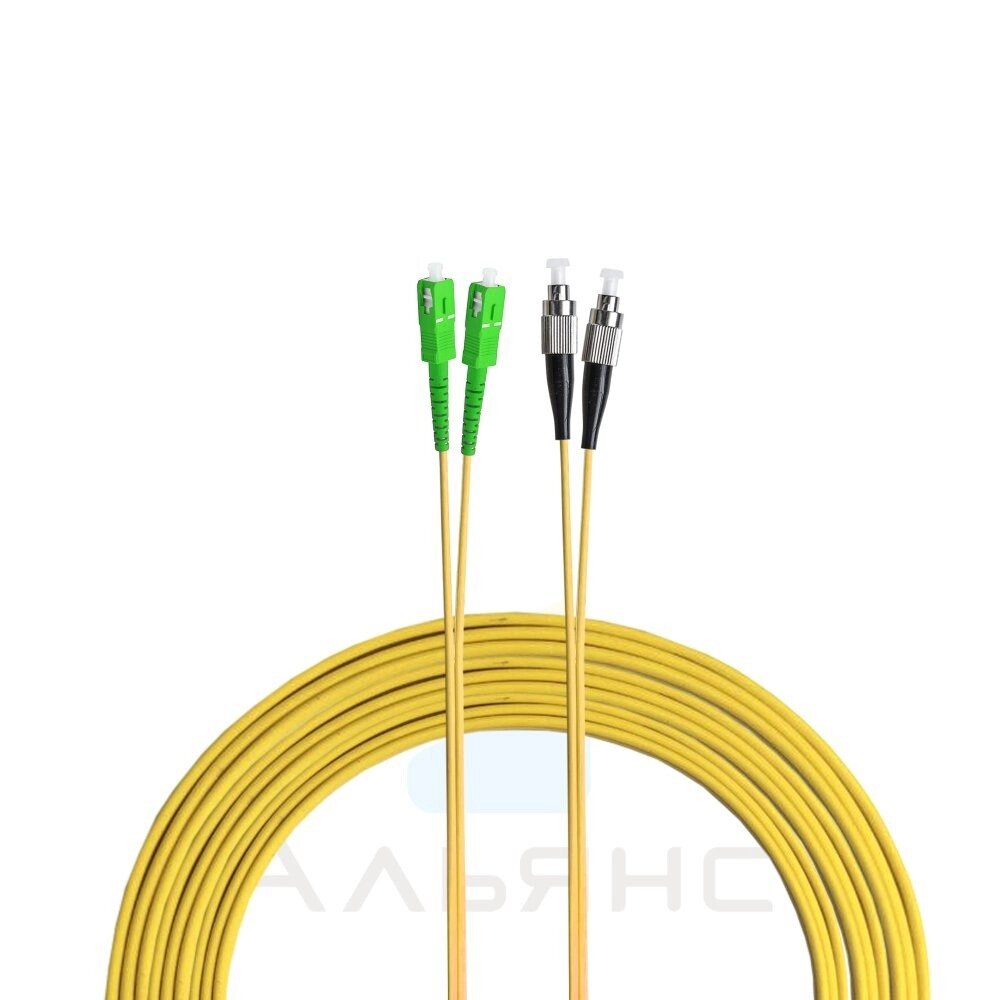 Патчкорд FC/UPC-SC/APC 2мм SM 9/125 Duplex - 1 м от компании Альянс - фото 1