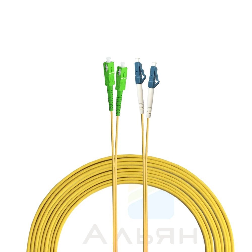 Патчкорд LC/UPC-SC/APC 2мм SM 9/125 Duplex - 1 м от компании Альянс - фото 1