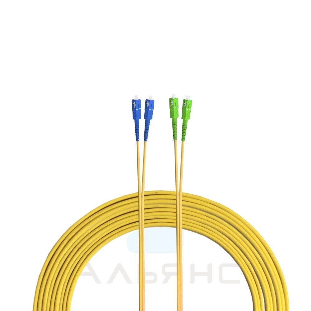 Патчкорд SC/UPC-SC/APC 2мм SM 9/125 Duplex - 1 м от компании Альянс - фото 1