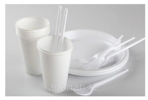 Набор пластиковой посуды (5 ложек, 5 вилок, 5 стаканов 0,2мл, 5 тарелок)