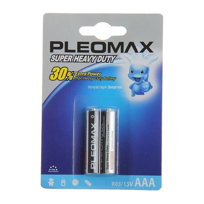 Батарейка солевая Samsung ААА набор 2 шт. Pleomax R03-2 BL от компании Оптовая компания "Sex Opt" - фото 1