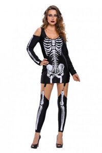 Платье на хеллоуин «Скелет» размер S
