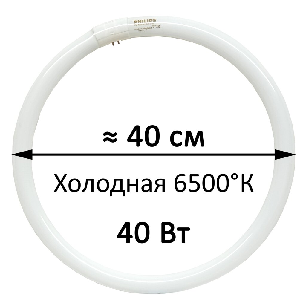 Лампа люм. круглая PHILIPS TL-E Circular 40W/54 765, 6500°K, 9 000 ч. от компании ИП "Абдрасил" - фото 1
