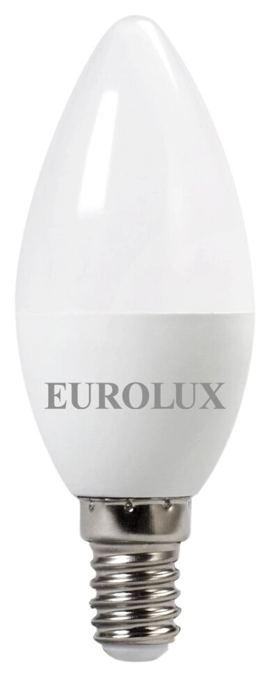Лампа светодиодная EUROLUX LL-E-C37-7W-230-2,7K-E14 от компании Ресанта Караганда (маг. Электрооборудование) - фото 1
