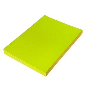 Бумага А4, 100 листов, 80 г/м, самоклеящаяся, флуоресцентная, жёлтая