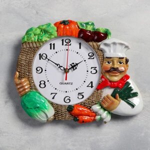 Часы настенные, серия Кухня, Овощи'плавный ход, d-17 см, 27 х 34 см