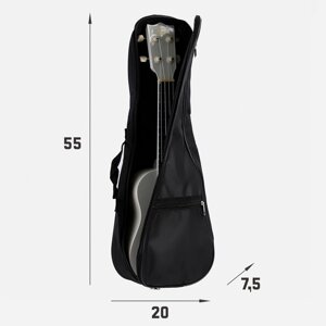 Чехол для укулеле сопрано, черный, 59 х 21 см, утепленный