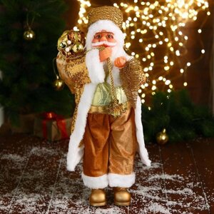 Дед Мороз 'В золотом костюме, с ёлочкой и подарками' 23х45 см