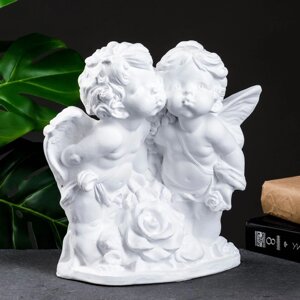 Фигура 'Ангел и Фея с розой' белый 12х26х24см