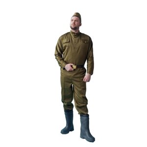 Карнавальный костюм 'Солдат'пилотка, гимнастёрка, ремень, брюки, р. 42-44