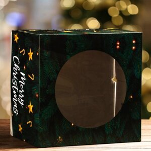 Кондитерская упаковка с окном 'Merry Christmas'30 х 30 х 19 см