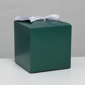 Коробка подарочная складная, упаковка, Изумруд'12 х 12 х 12 см