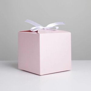 Коробка подарочная складная, упаковка, Розовая'12 х 12 х 12 см