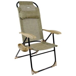 Кресло-шезлонг с полкой, 75x59x109 см, цвет ротанг