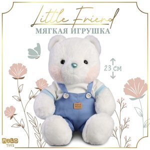 Мягкая игрушка 'Little Friend'медведь в синем комбинезоне