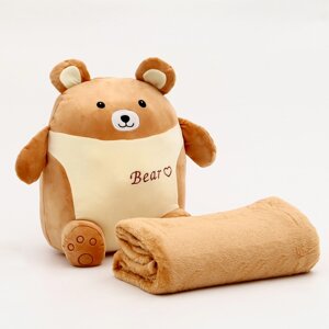 Мягкая игрушка 'Медведь' с пледом, 35 см
