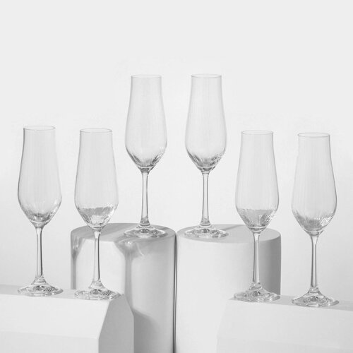 Набор бокалов для шампанского Bohemia Crystal 'Тулипа'170 мл, 6 шт