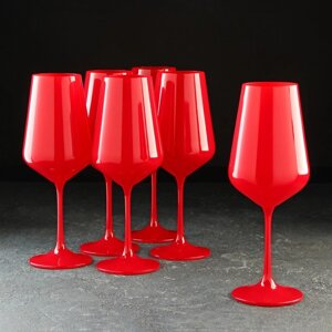 Набор бокалов для вина 'Сандра'450 мл, 6 шт, цвет красный