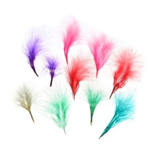 Набор перьев для декора 10 шт., размер 1 шт 7x7 см, цвета пудровые МИКС