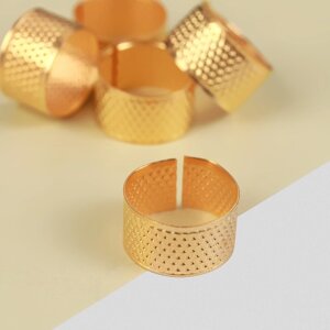 Напёрсток-кольцо, безразмерное, 1,5 x 1,5 x 1 см, 5 шт, цвет золотой (комплект из 6 шт.)