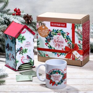 Подарочный набор на Новый Год чайный домик и кружка 'С новым годом'