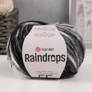 Пряжа 'Raindrops' 18 шерсть, 35 полиамид, 47 акрил 115м/50гр (2913 черно-белый)