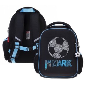 Рюкзак каркасный 35 х 27 х 15 см, Hatber Ergonomic Mini 'Футбол' синий NRk86053
