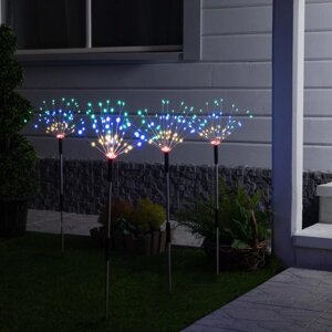 Садовый светильник на солнечной батарее 'Одуванчики' 4 шт., 78 см, 320 LED, свечение мульти