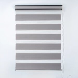 Штора рулонная 'День-ночь'90x180 см (с учётом креплений 3,5 см), цвет серый