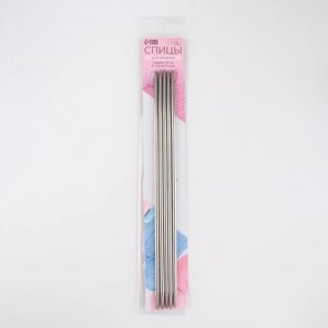 Спицы для вязания, чулочные, d 4,5 мм, 25 см, 5 шт (комплект из 3 шт.)