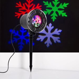 Световой прибор 'Цветные снежинки'IP65, свечение мульти, 12 В