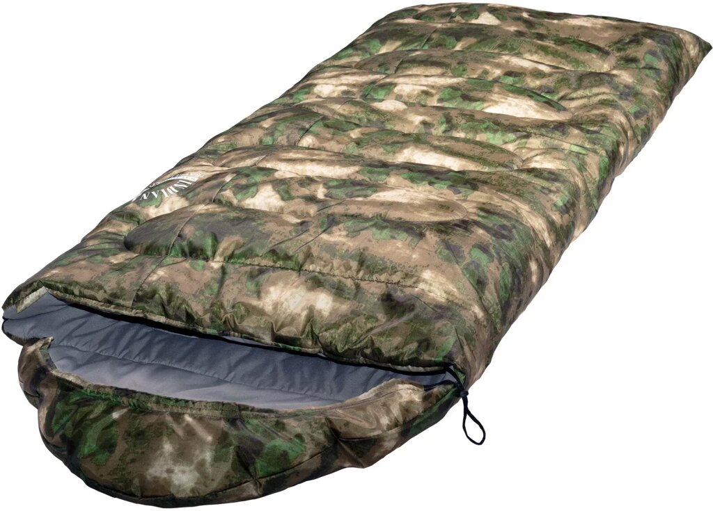 Спальный мешок TRAVELLER camo L-zip от -12 С (с подголовником 230x90см) от компании "Посейдон" товары для рыбалки и активного отдыха - фото 1