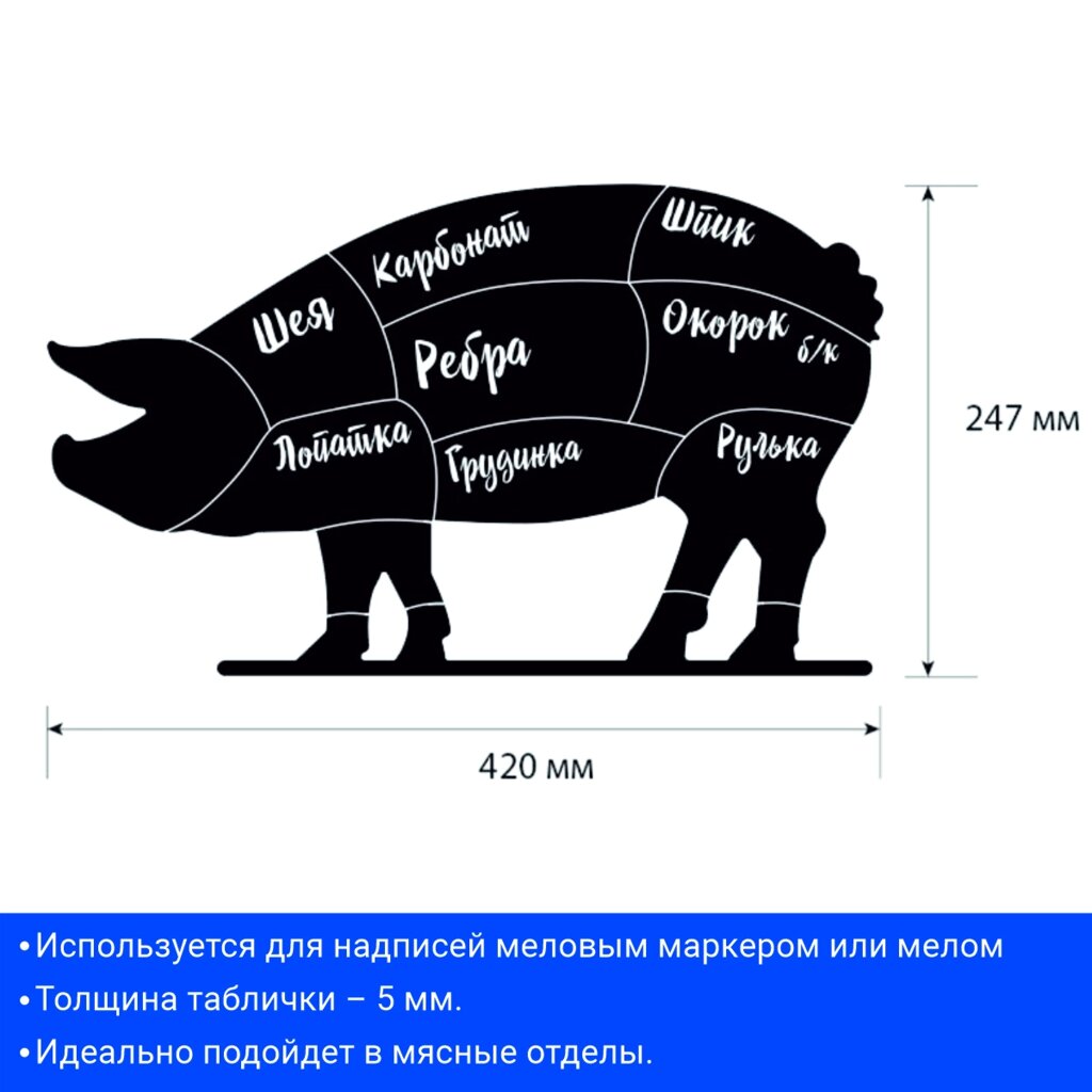 Меловая табличка Хрюшка BB PIG PRINT с печатью (204114) - обзор