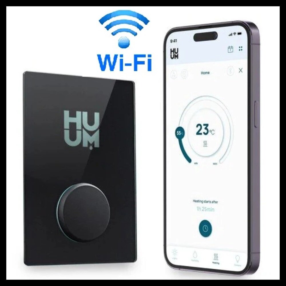 Пульт управления для электрических печей в финской сауне Huum UKU WiFi Glass (мощность=до 18 кВт, WiFi модуль) - сравнение