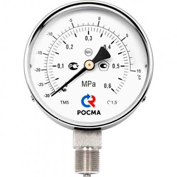 Мановакуумметр РОСМА ТМВ-511 NH3 Аммиачный, черный - преимущества