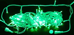 Гирлянда новогодняя светодиодная "Нить"10 метров, 80 лампочек, зеленый цвет, светит постоянно
