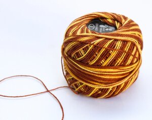 Нитки для вязания "Ирис", желто-коричневые
