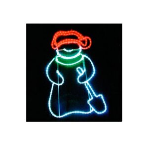 Новогодняя иллюминация (светодиоидное панно) Снеговик с лопатой", 94х63см