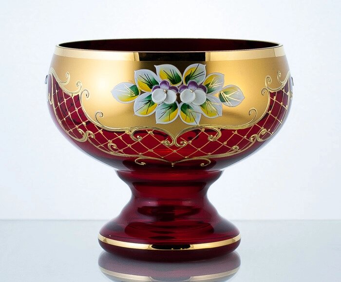 Конфетница 16см красная (JN Glass, Чехия) от компании МИР ДОМА - фото 1