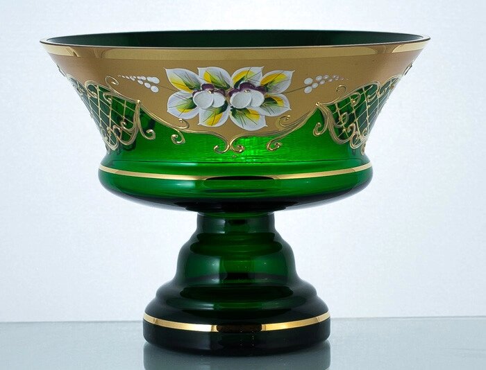 Конфетница 16см зеленая (JN Glass, Чехия) от компании МИР ДОМА - фото 1