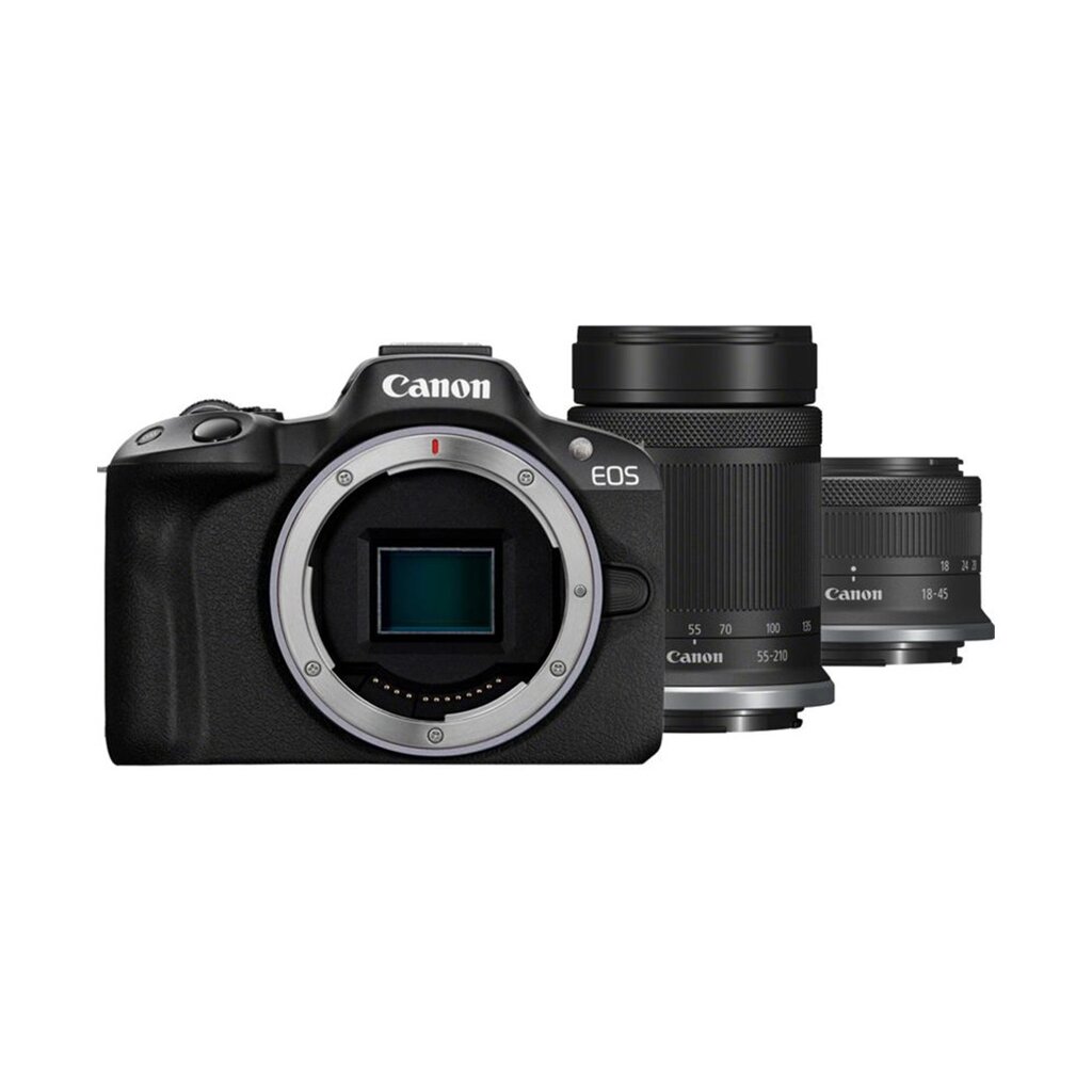 Цифровой фотоаппарат CANON EOS R50 + RF-S 18-45 mm IS STM + RF-S 55-210 mm IS STM - акции