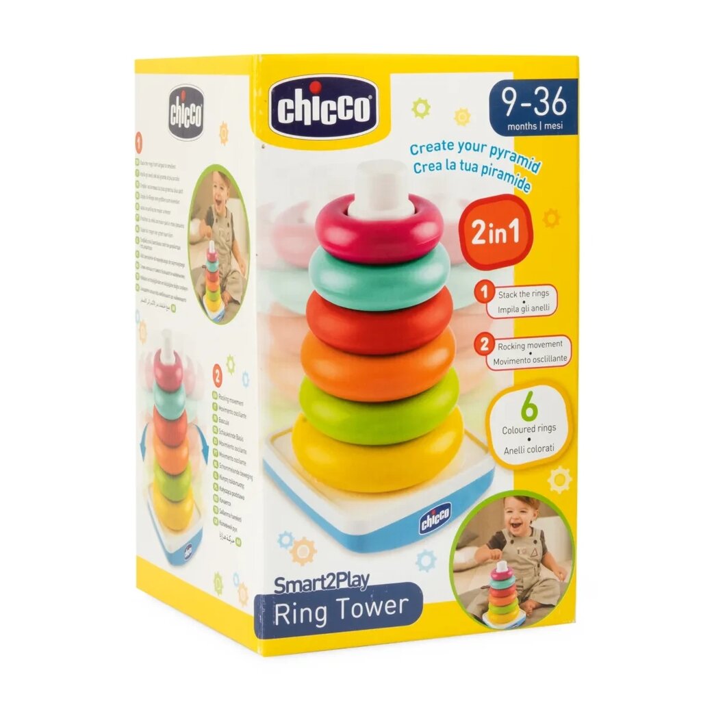Chicco: Развивающая игрушка Пирамидка Ring Tower 6м+ - обзор