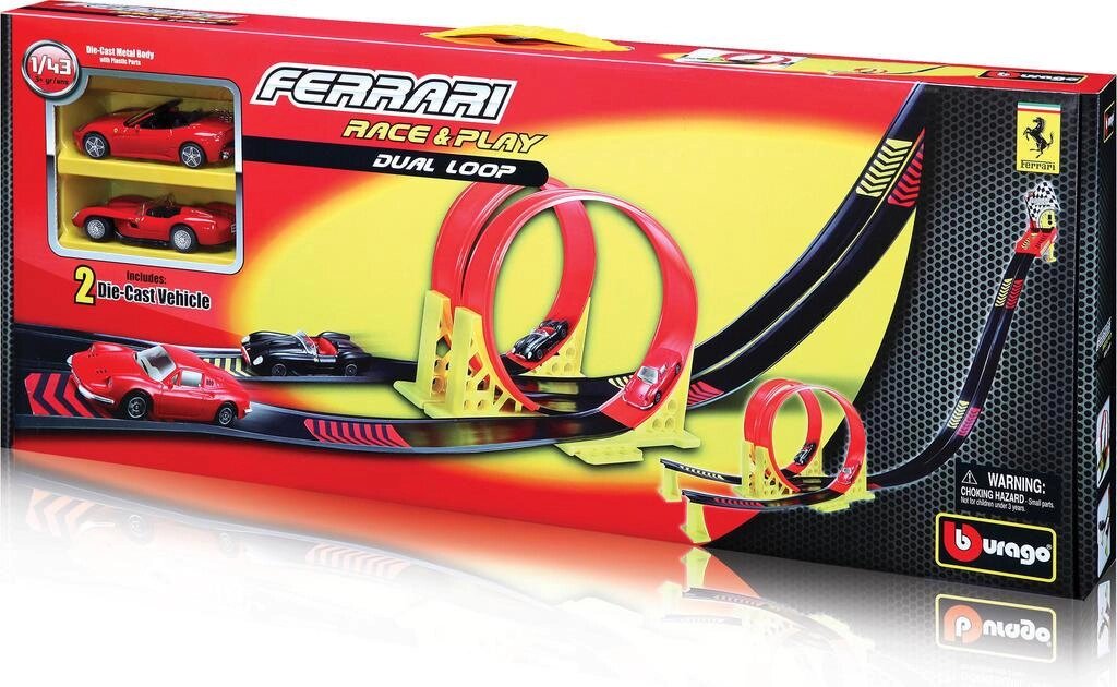 Bburago: игр. набор ferrari с 2 машинками 1:43, в асс. - особенности