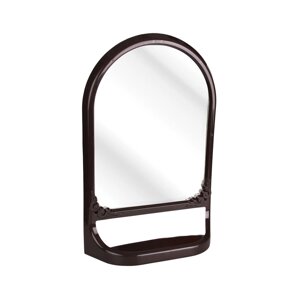 Зеркало с полкой, темно-коричневый (Альтернатива пласт, Россия)