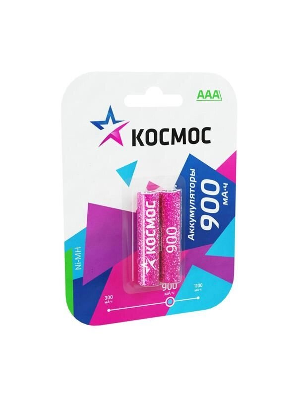 Аккумулятор AAA/LR03 NI-MN 900ма. ч BP-2 (блист. 2шт) космос KOCR03NIMH (900MAH) - розница