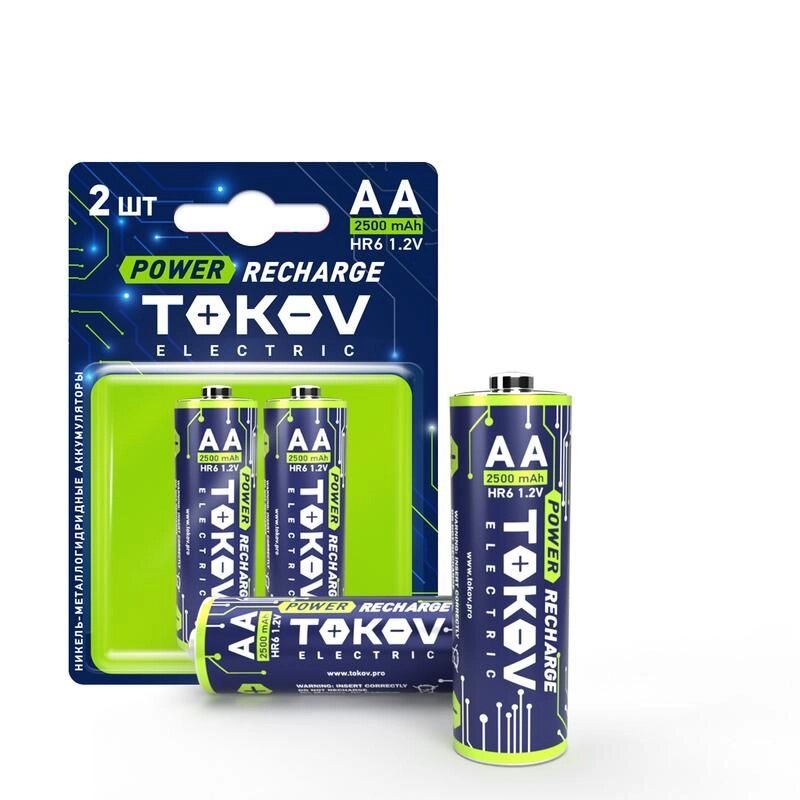 Аккумулятор аа/HR6 2500ма. ч (блистер 2шт) TOKOV electric TKE-NMA-HR6/B2 - выбрать