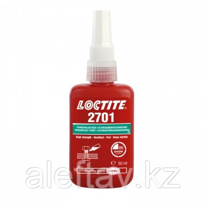 Фиксатор резьбы высокой прочности для неактивных металлов LOCTITE 2701, 50 мл - ТОО "AlefTav"