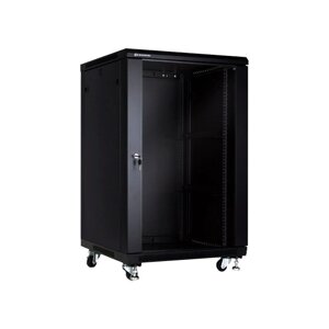 LinkBasic NCE 18U 600*600*900, Шкаф серверный, цвет чёрный, передняя дверь стеклянная (тонированная)