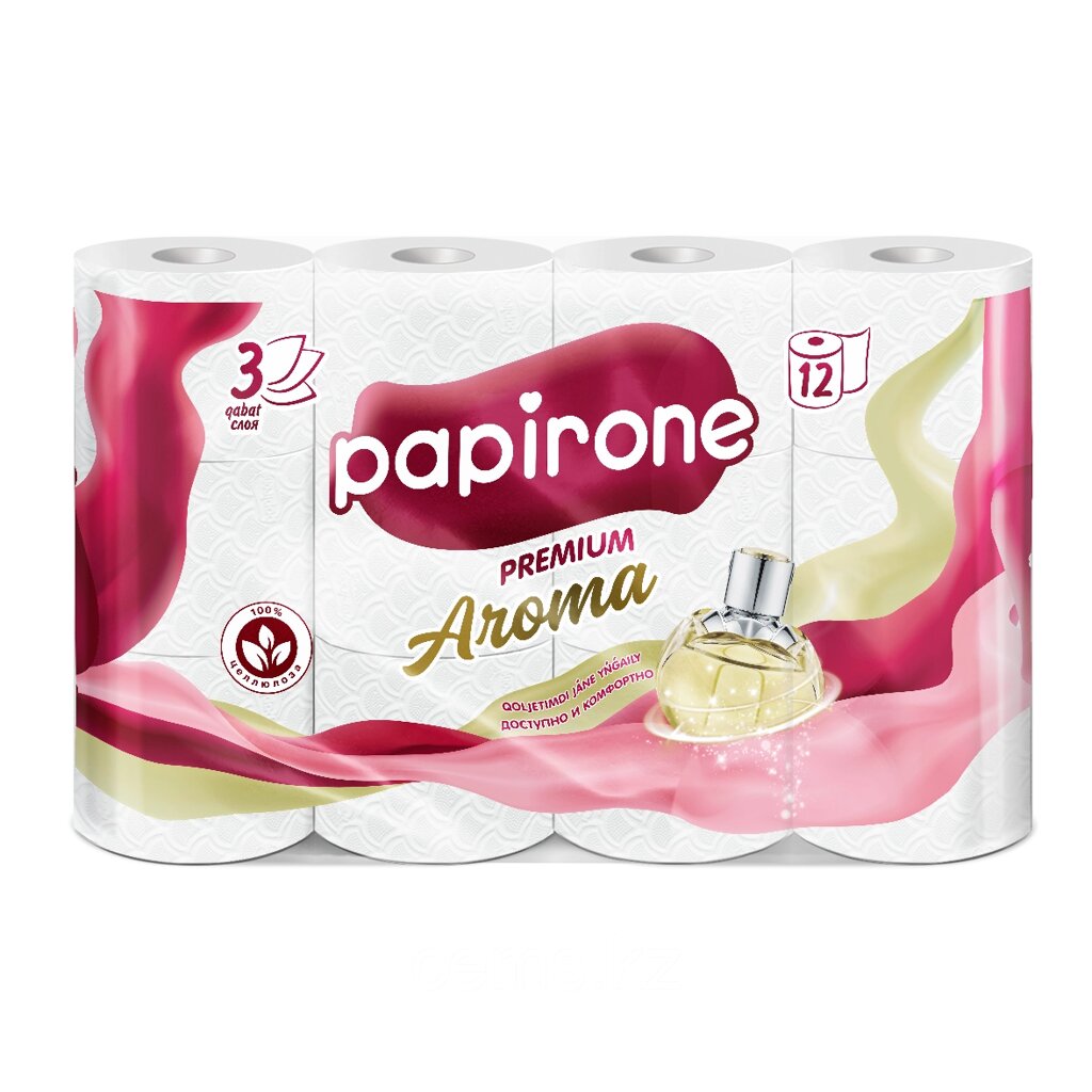 Туалетная бумага "Papirone" (Premium), Aroma 12 рулонов от компании ТОО "Компания CEMS" - фото 1